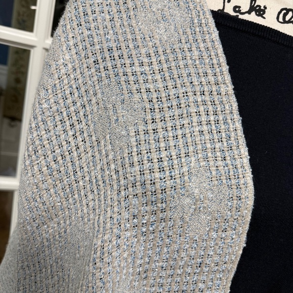 Pashmina hand loomed, Vintage, blue & tan - Picture 3 of 3